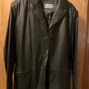 Clio Black Leather Longline Women's Jacket